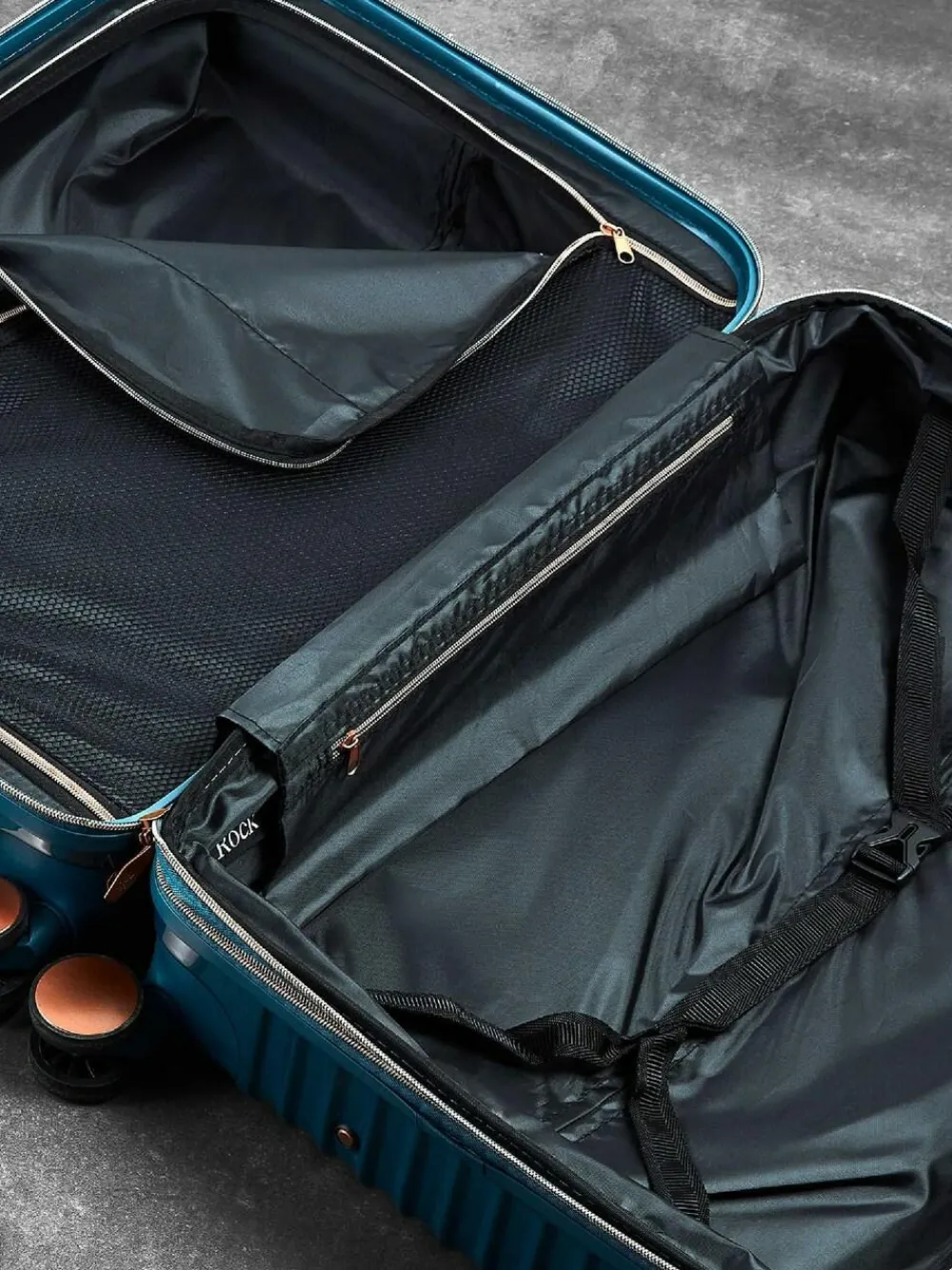 Clearance Rock Luggage Large Selene Suitcase Blue