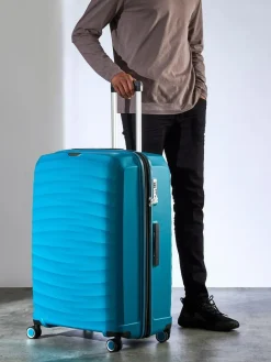 Hot Rock Luggage Sunwave Large Suitcase Blue