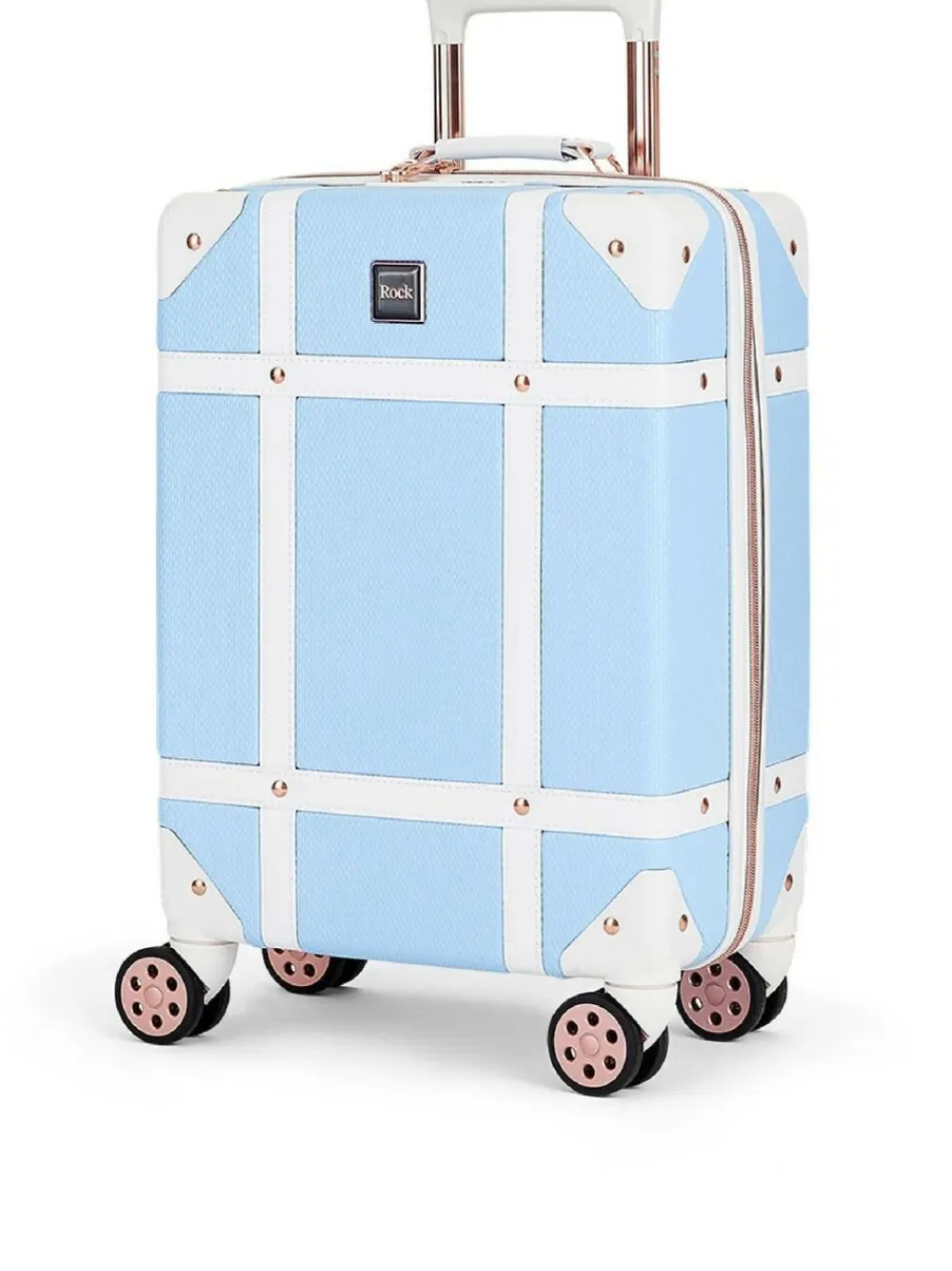 Sale Rock Luggage Vintage Cabin Suitcase Blue