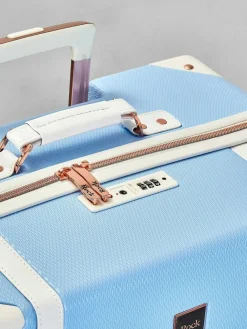 Sale Rock Luggage Vintage Cabin Suitcase Blue