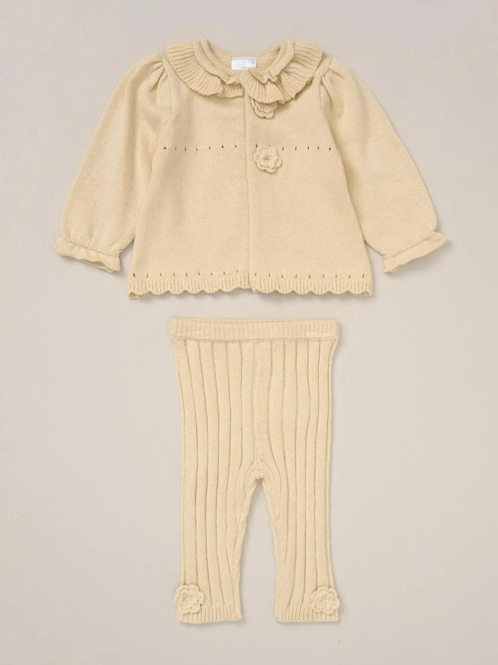 Clearance Rock-A-Bye Baby Boutique Baby Knit White Cardigan and Leggings Set