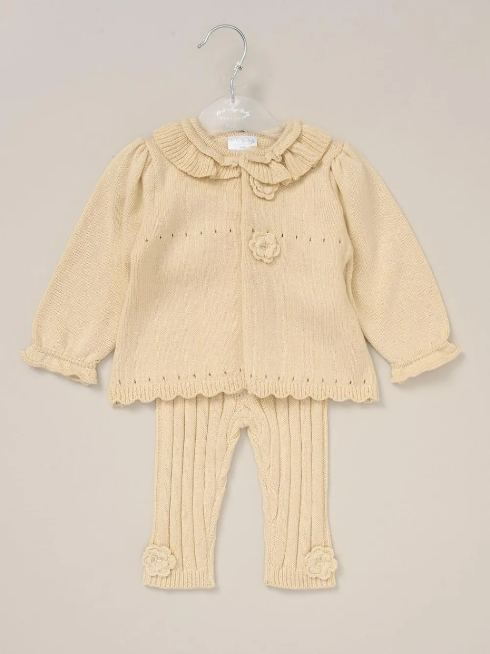 Clearance Rock-A-Bye Baby Boutique Baby Knit White Cardigan and Leggings Set