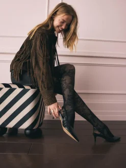 Rockett St George Black Floral Tights^Women Socks & Tights