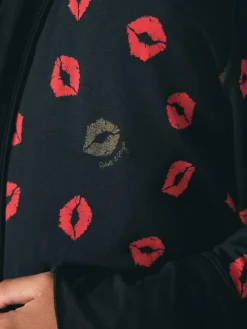 Best Rockett St George Black/Red Lips Jersey Robe