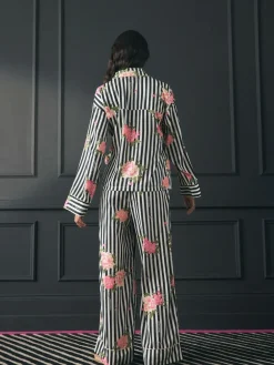 Rockett St George Black/White Flower Power Tie Side Pyjamas