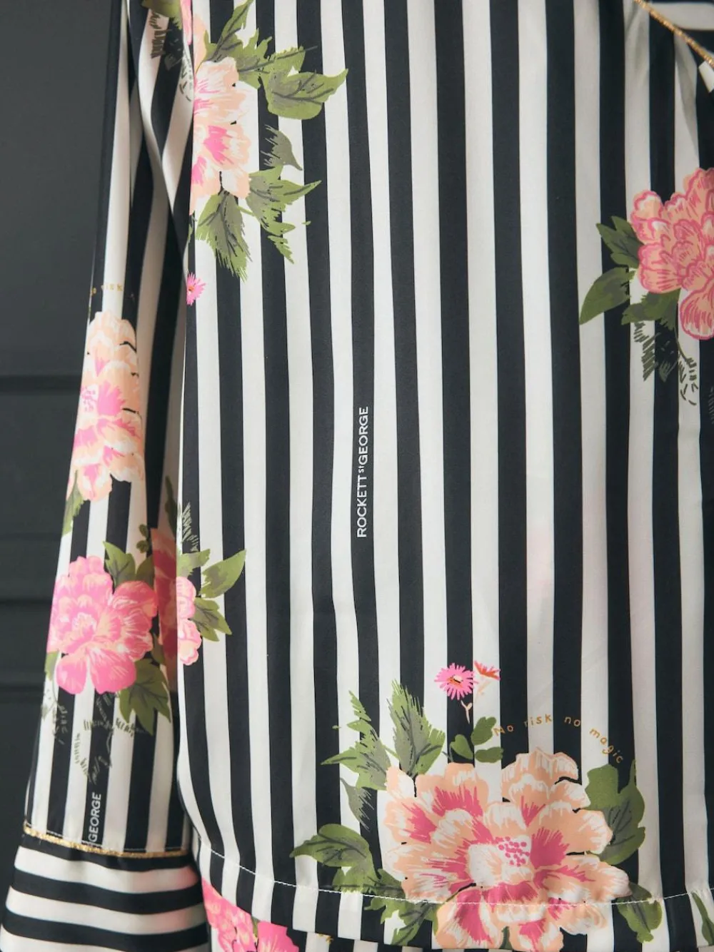 Rockett St George Black/White Flower Power Tie Side Pyjamas