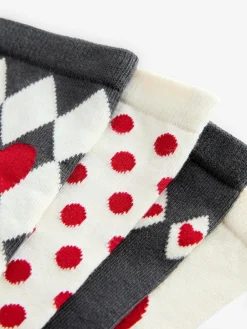 Rockett St George Black/White Spot and Harlequin 4 Pack Socks^Women Socks & Tights