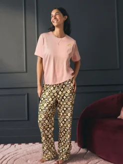 Rockett St George Khaki Green Lips Jersey Pyjamas^Women All Night & Lounge|Pyjamas