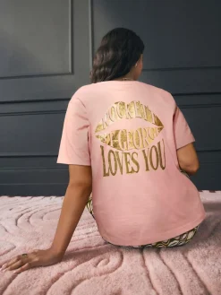 Rockett St George Khaki Green Lips Jersey Pyjamas^Women All Night & Lounge|Pyjamas