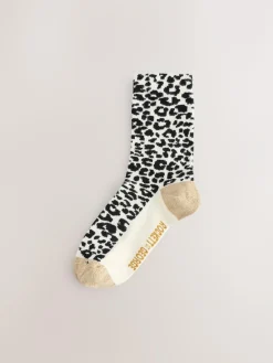 Online Rockett St George Monochrome Animal Print 4 Pack Ankle Socks