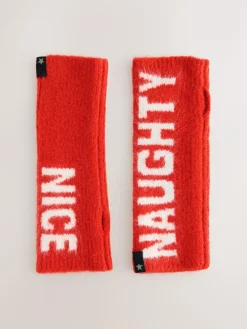Rockett St George Red Naughty & Nice Handwarmers^Women Hats, Gloves & Scarves|Hats, Gloves & Scarves