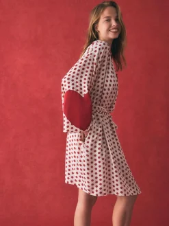Hot Rockett St George Red/White Polka Dot Hearts Short Robe
