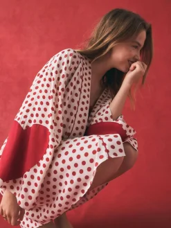 Hot Rockett St George Red/White Polka Dot Hearts Short Robe