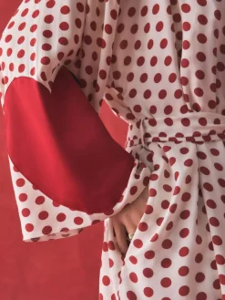 Hot Rockett St George Red/White Polka Dot Hearts Short Robe