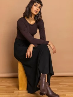 Roman Knitted Midi Stretch Skirt^Women Skirts