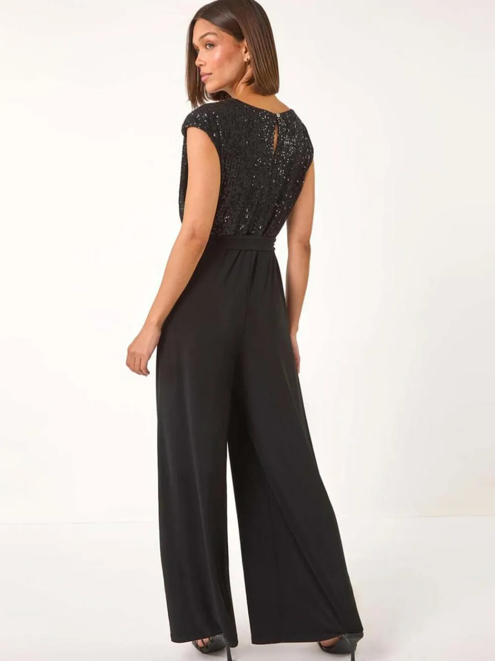 Roman Sequin Bodice Cowl Neck Jumpsuit^Women Jumpsuits & Playsuits
