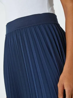 Roman Blue Pleated Maxi Skirt^Women Skirts