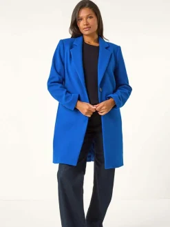 Roman Blue Tailored Single Breasted Coat^Women Blazers