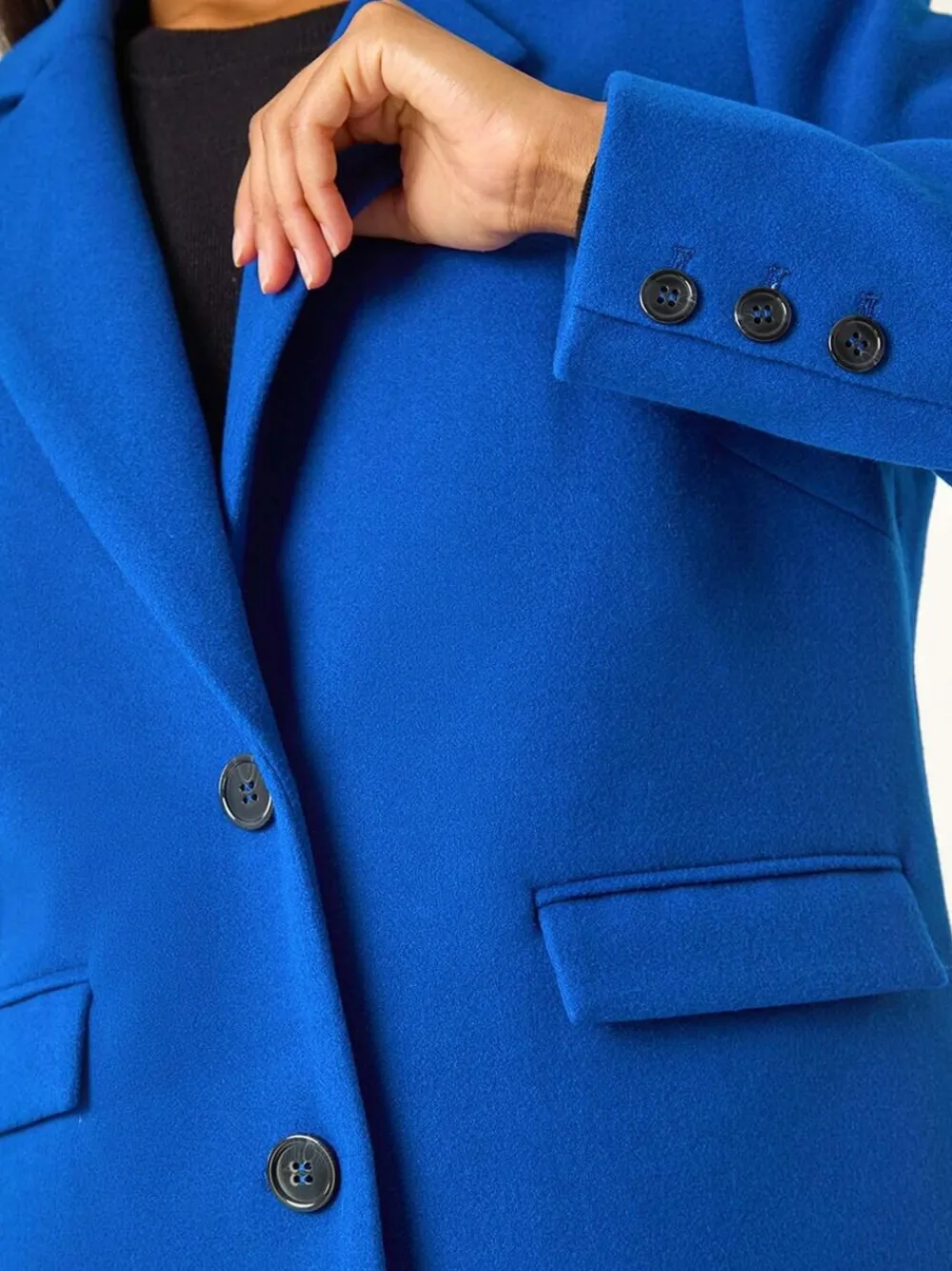 Roman Blue Tailored Single Breasted Coat^Women Blazers
