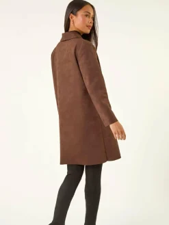 Roman Petite Faux Suede Pocket Jacket^Women Blazers
