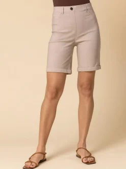 Roman Natural Turned Hem Stretch Shorts^Women Shorts