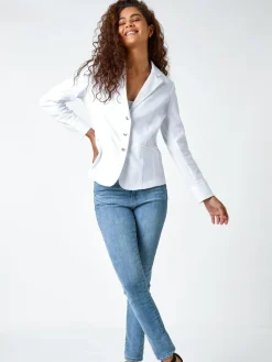 Roman Stretch Button Detail Blazer^Women Suits & Tailoring|Blazers