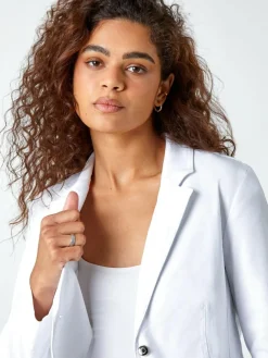 Roman Stretch Button Detail Blazer^Women Suits & Tailoring|Blazers