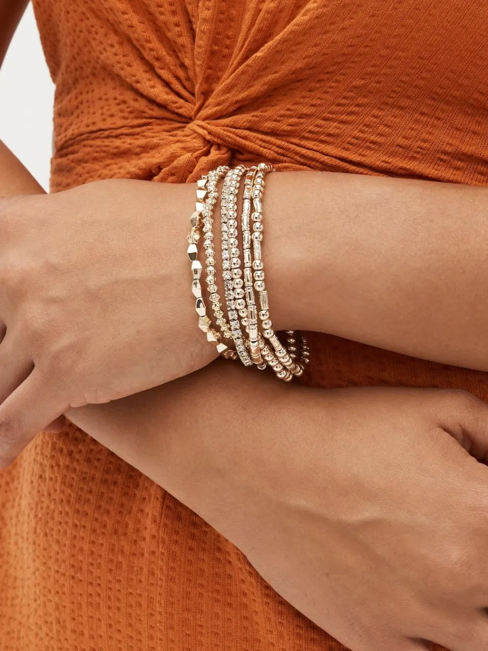 Sale Next Sparkle Stretch Bracelets Pack Rose Gold Tone