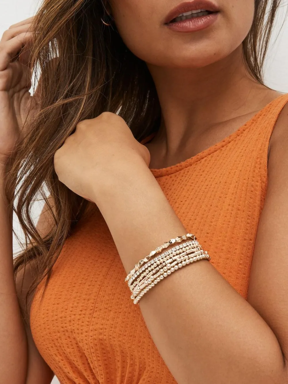 Sale Next Sparkle Stretch Bracelets Pack Rose Gold Tone