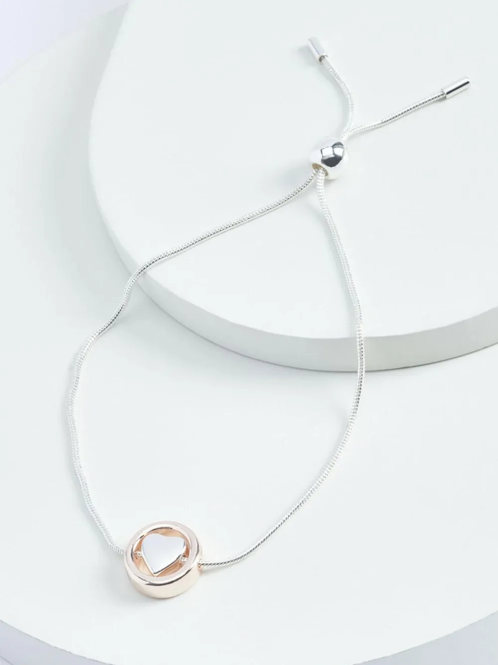 Next Rose Gold Tone/Silver Tone Heart Pully Bracelet^Women Jewellery