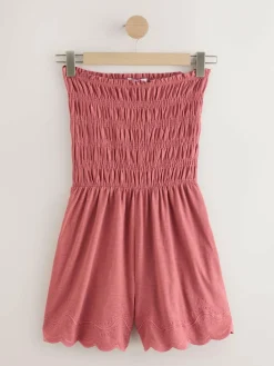Sale Next Bandeau Shirred Playsuit Rose Pink