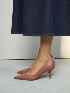 Next Forever Comfort® Leather Pointed Toe Heeled Court Shoes Rose Pink