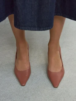 Next Forever Comfort® Leather Pointed Toe Heeled Court Shoes Rose Pink