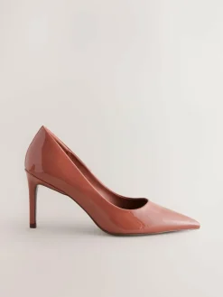 Next Point Toe Mid Heel Court Shoes^Women Heels|Wide Fit & Extra Wide Fit