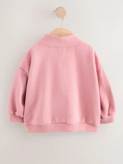 Next Rose Pink Quarter Zip Sweatshirt (3mths-7yrs)^ Sweatshirts & Hoodies|Sweatshirts & Hoodies