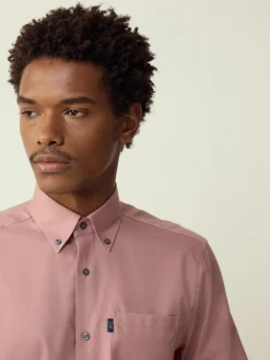 Next Rose Pink Regular Fit Button Down Easy Iron Oxford Shirt