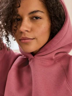 Discount Next Relaxed Fit Heavyweight Longline Hoodie Rose Pink