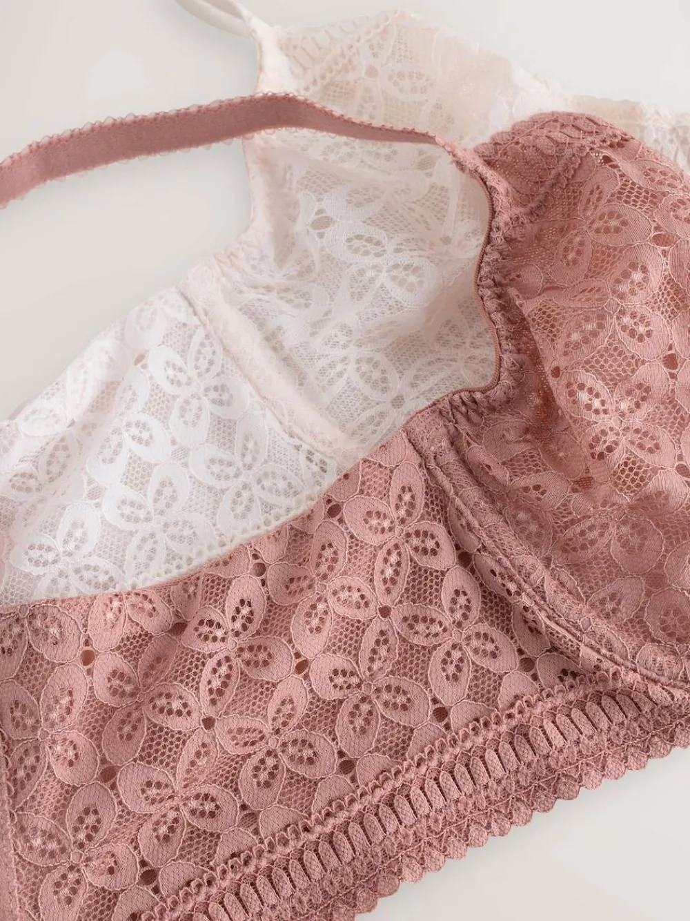 Discount Next DD+ Lace Non Pad Full Cup Minimiser Bras 2 Pack Rose/White