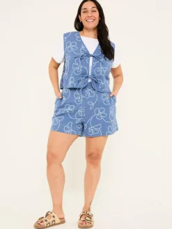 Fat Face Rosie Chambray Blue Printed Shorts^Women Shorts
