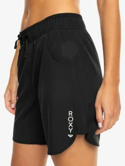Outlet Roxy Black Wave 7 Inch Long Logo Board Shorts