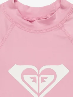 Roxy Girls Wholehearted Short Sleeve Logo Rash Vest^ Swimwear