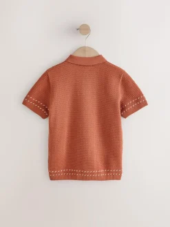 Next 100% Cotton Short Sleeve Knitted Polo Shirt (3-16yrs)^BOY Tops|Knitwear & Sweaters