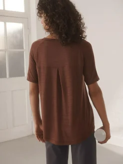 New Next Active Crew Neck Lightweight Short Sleeve T-Shirt Rust Brown