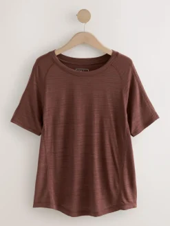 New Next Active Crew Neck Lightweight Short Sleeve T-Shirt Rust Brown