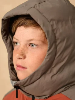 Sale Next Rust Brown Colourblock Shower Resistant Microfleece Lined Padded Coat (3-17yrs)