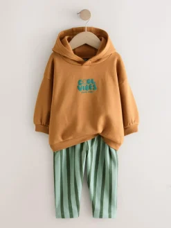Sale Next Cool Vibes Printed Hoodie and Joggers Set (3mths-7yrs) Rust Brown