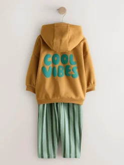 Sale Next Cool Vibes Printed Hoodie and Joggers Set (3mths-7yrs) Rust Brown