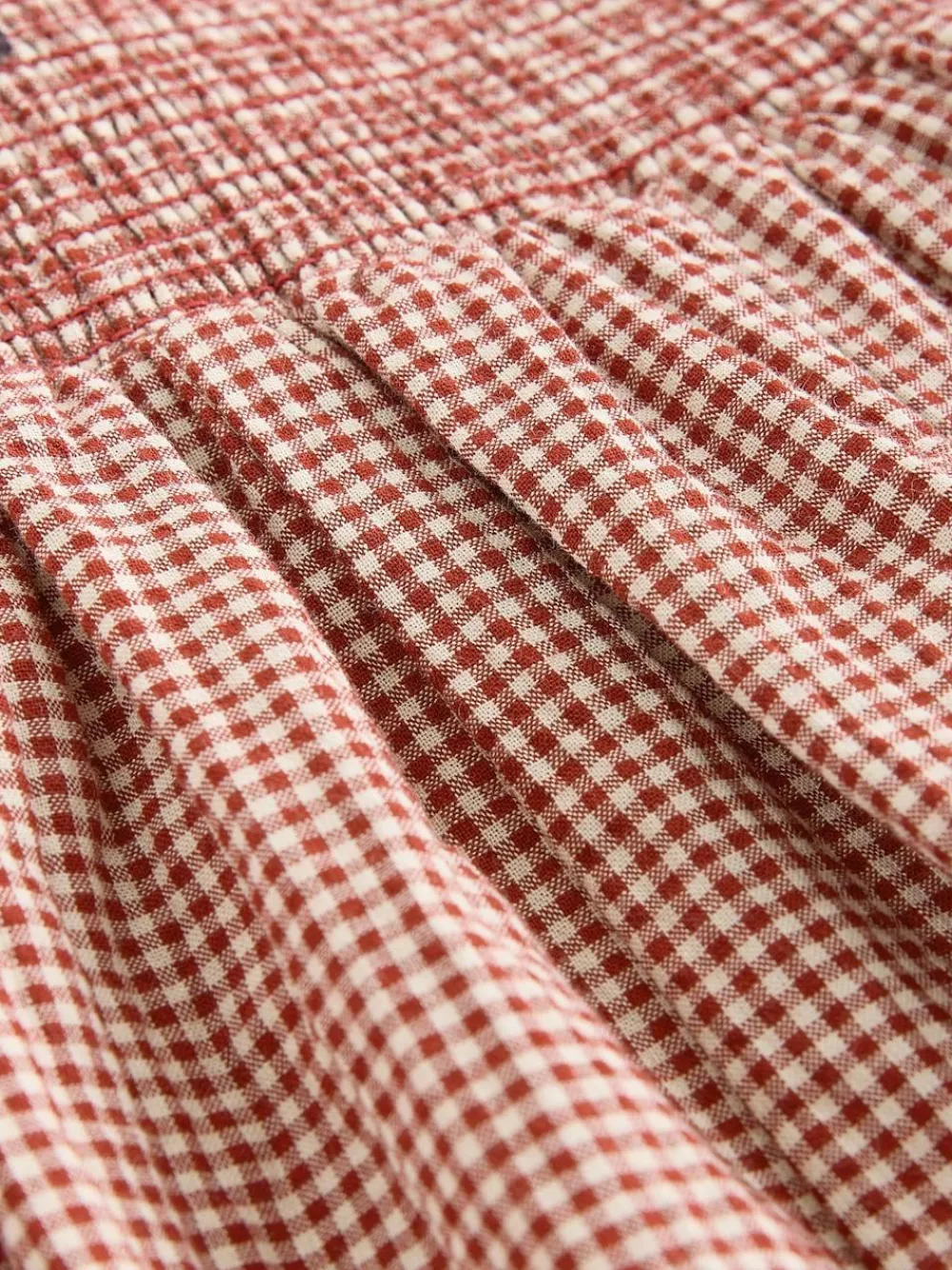 Hot Next Drop Waist Gingham Maxi Skirt Rust Brown