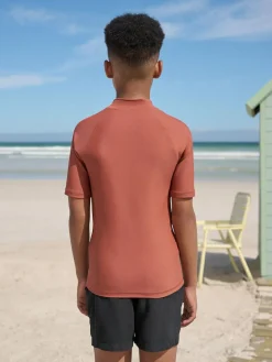 Next Rust Brown Short Sleeve Rash Vest (1.5-16yrs)