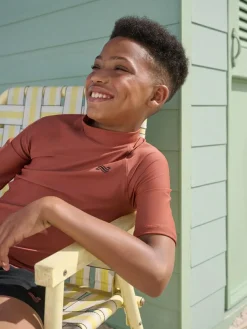 Next Rust Brown Short Sleeve Rash Vest (1.5-16yrs)